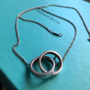 Tiffany Silver Double Ring Necklace